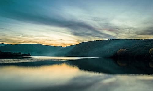 Mountain Lake 1 Custom Teal Landscape Print