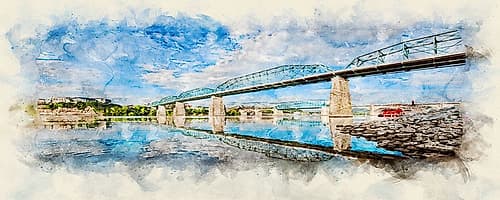 Scenic City 15 Watercolor Landscape Print