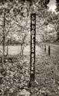 Snoopers Rock Road Sign Sepia Art Print