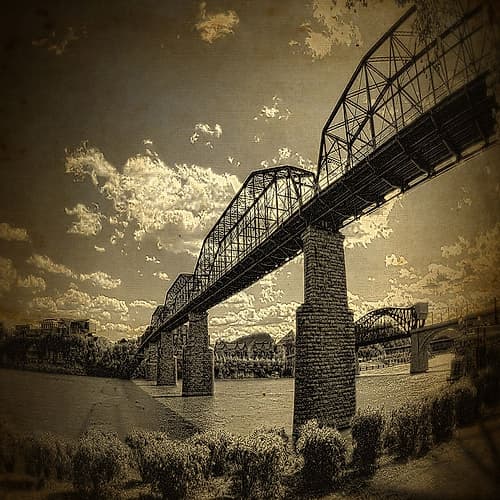 Walnut Left Grunge Landscape Print