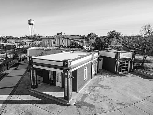 Gulf Oil Aerial Monochrome Photography Print