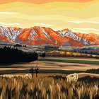Maniototo Sunset - by Mitchell, Ira | Image Vault | Mitchell, Ira