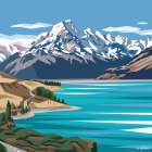  Mt Cook, Lake Pukaki 2 - by Mitchell, Ira | Image Vault | Mitchell, Ira