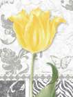 Damask Gray Tulips I Art Print