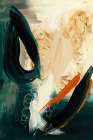 Abstract Teal Beige Black Brush Strokes Minimal - by  | Tradelink Agencies | 