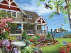 Blooming Beach House Art Print