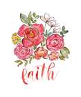 Floral Bouquet Faith Art Print