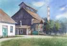 Landscape with Old mill Art Print