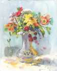 Vase of Flowers watercolor Art Print