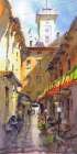At the Street Cafe Art Print
