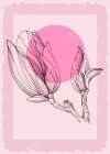 Magnolia flowers minimal art Art Print
