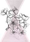 Minimalist sakura flowers design Art Print