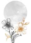 Sakura flowers minimal art Art Print