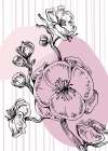 Sakura flowers minimal art Art Print
