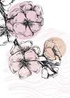 Sakura flowers minimal art Art Print