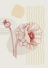 Poppies flowers minimal art Art Print