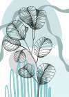Eucalyptus flowers minimal art Art Print
