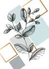 Eucalyptus flowers minimal art Art Print