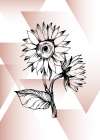 Sunflower minimal art Art Print