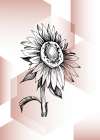 Sunflower minimal art Art Print