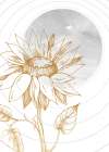Sunflower minimal art Art Print