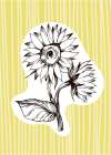 Sunflower minimal art Art Print