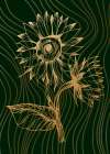 Sunflower minimal art Art Print