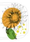 Sunflower minimal art Art Print