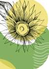 Sunflower minimal art Art Print