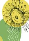 Sunflower minimal art Art Print