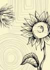Sunflower minimal art Art Print