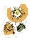 Sunflower minimal art Art Print