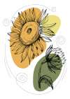 Sunflower minimal art Art Print