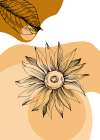 Sunflower minimal art Art Print