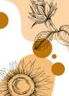 Sunflower minimal art Minimalist Print