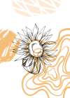 Sunflower minimal art Art Print