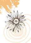 Sunflower minimal art Art Print