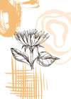 Sunflower minimal art Art Print