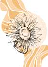 Sunflower minimal art Art Print
