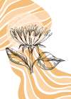 Sunflower minimal art Abstract Art Print