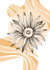 Sunflower minimal art Art Print