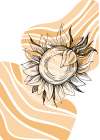 Sunflower minimal art Art Print