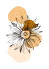 Sunflower minimal art Art Print