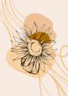 Sunflower minimal art Art Print