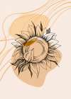 Sunflower minimal art Art Print