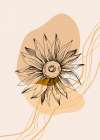 Sunflower minimal art Art Print