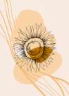 Sunflower minimal art Art Print