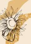 Sunflower minimal art Art Print