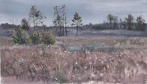 Watercolor landscape painting 45 Art Print