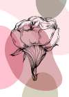 Peonies flowers minimal art Art Print